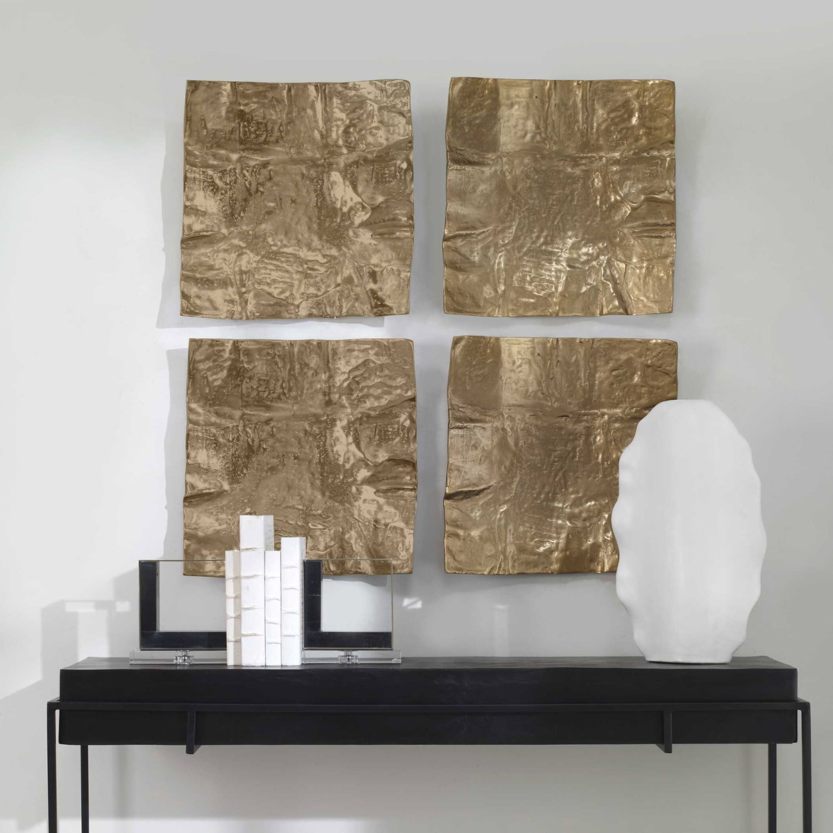 Archive Brass Wall Decor, Sculptural Wall Art by Uttermost, 19" width x 19" height x 4" depth View 9