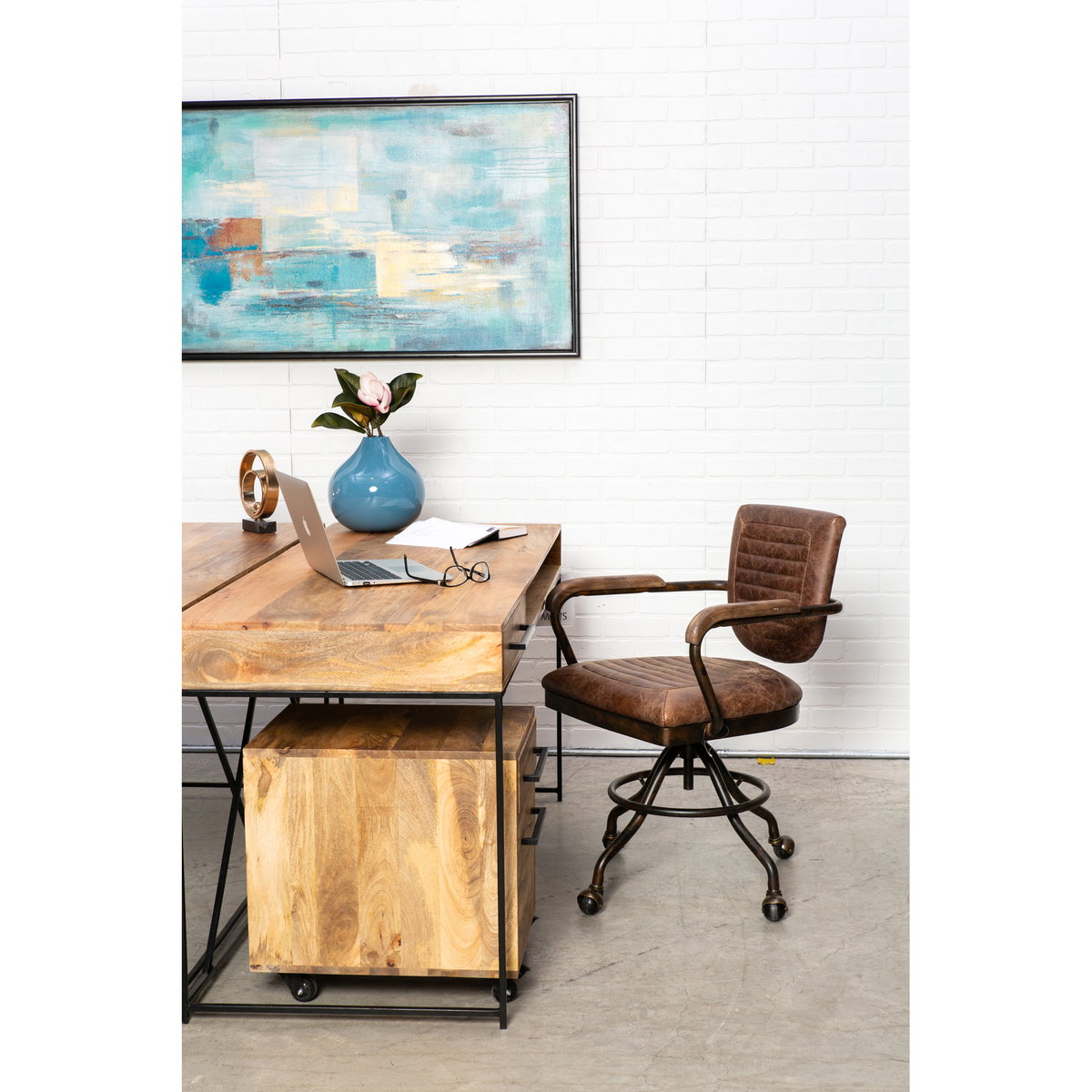Colvin Desk Natural, by Moe's Home, 60" width x 30" height x 24" depth View 7