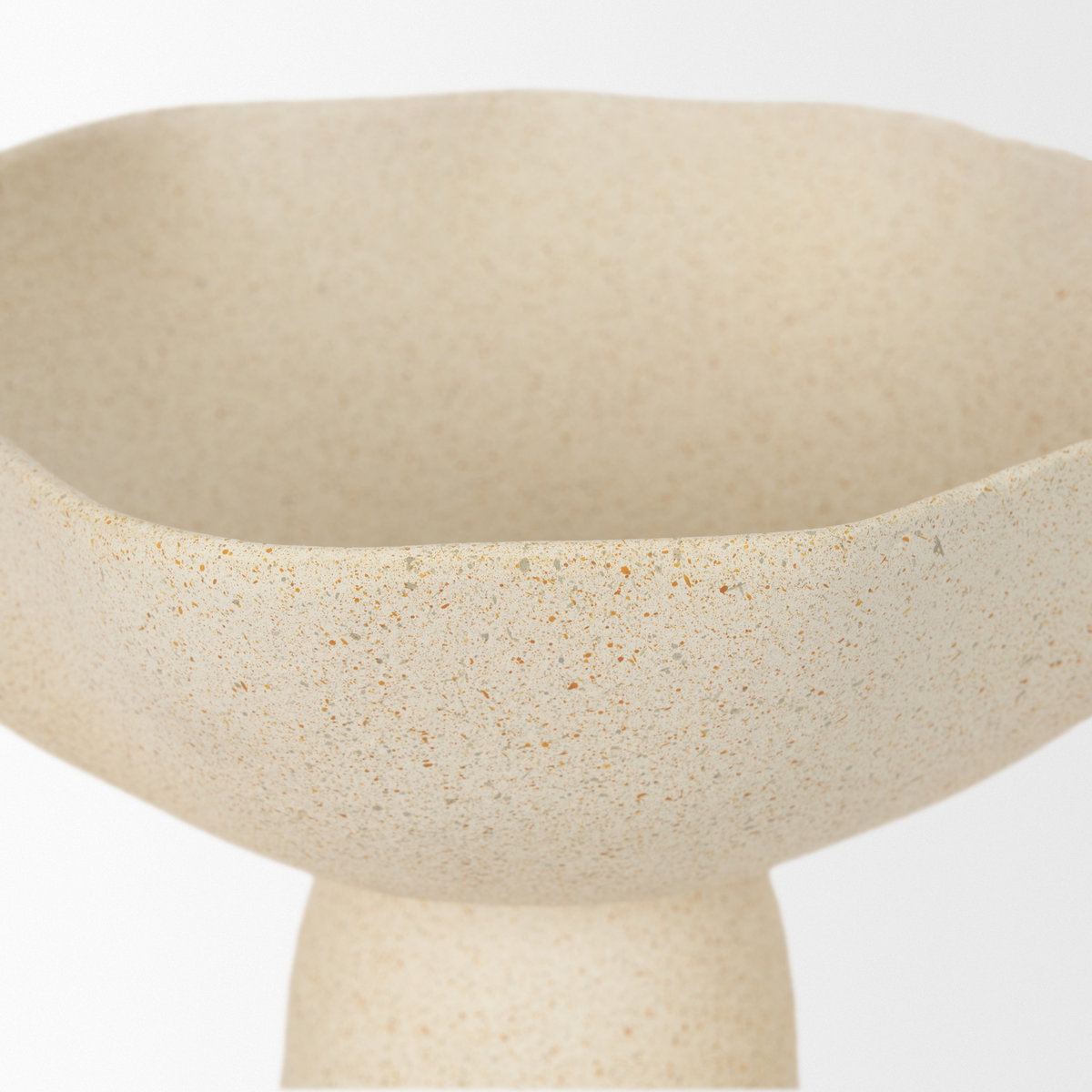 Radka Beige Textured Small Metal Decorative Bowl, by Mercana, 15.55" length x 11.22" width x 6.75" height View 7