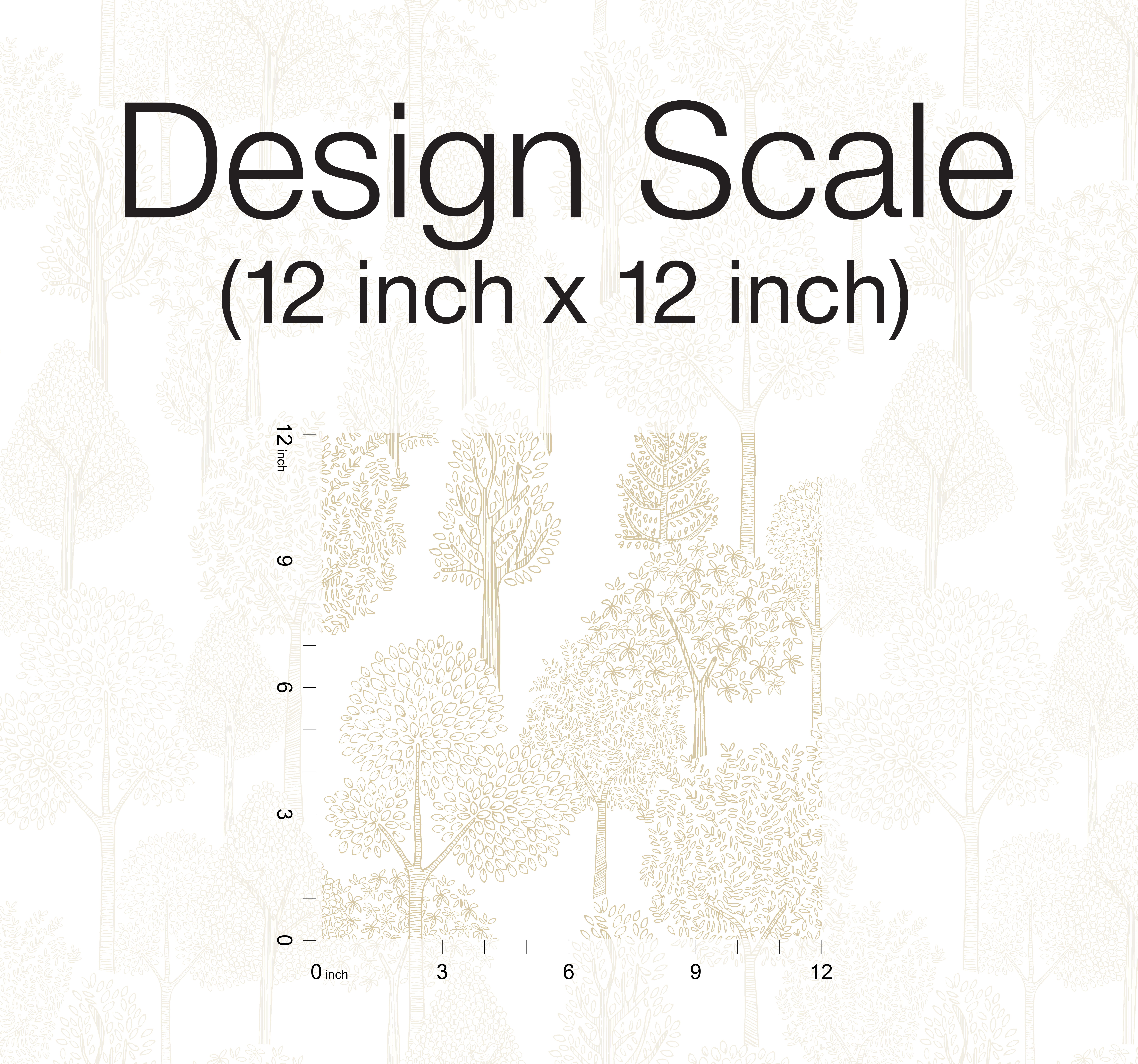 Treetops  Gold Metallic Peel & Stick Wallpaper large image 
