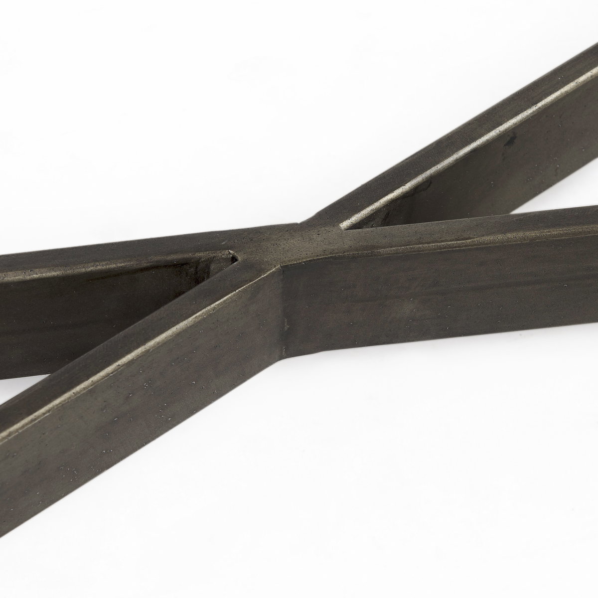 Faye 50L x 15W x 30H Medium Brown Wood with Antique Nickel Metal Base Console Table, by Mercana, 50" length x 15" width x 30" height View 8