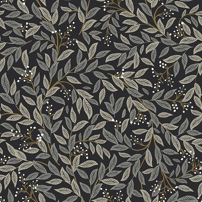 Willowberry Black Wallpaper large image 