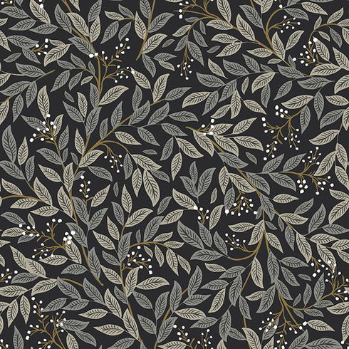 Willowberry Black Wallpaper