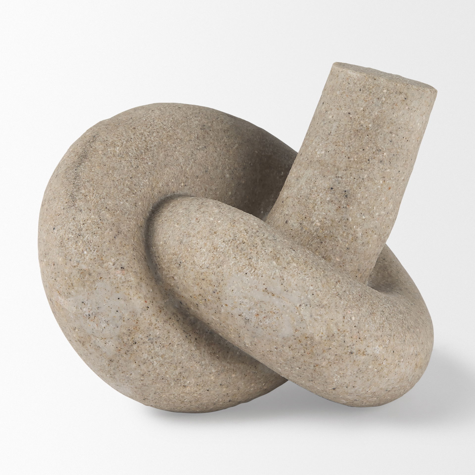 Otto Sandstone Resin Small Knot Sculpture Decorative Object, by Mercana, 7.99" length x 7.01" width x 5" height View 8