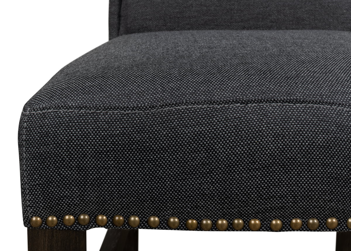Black High Back Dining Chair, by Sarreid, 2'2" length x 1'9" width x 3'10" height View 4