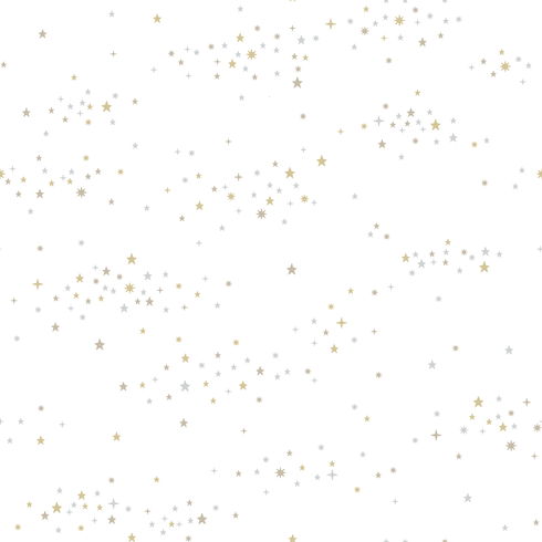 Starlight, Star Bright Silver & Gold Peel & Stick Wallpaper