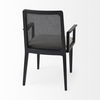 Clara Black Wood with Cream Fabric Seat and Cane Back Dining Chair, by Mercana, 22.5" length x 23.5" width x 33.75" height thumbnail 8