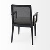 Clara Cane Back Dining Arm Chair | Cream Fabric with Black Wood, Dining Chair by Mercana, 22.5" length x 23.5" width x 33.75" height thumbnail 9