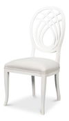 Goccia Side Chair, Cortina White, Crema, Dining Chair by Sarreid, 21" length x 19" width x 41" height thumbnail 1