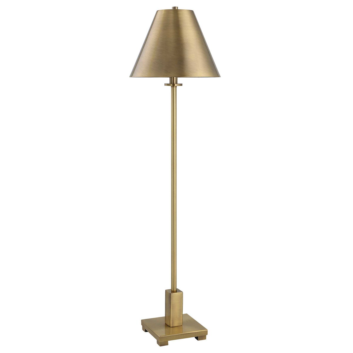 Pilot Brass Buffet Lamp, Floor Lamp by Uttermost, 10" width x 36.5" height x 10" depth View 5