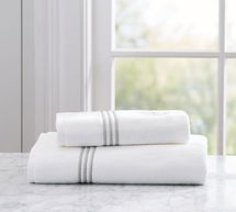 Online Designer Bathroom Gray Grand Organic Embroidered Bath Towel