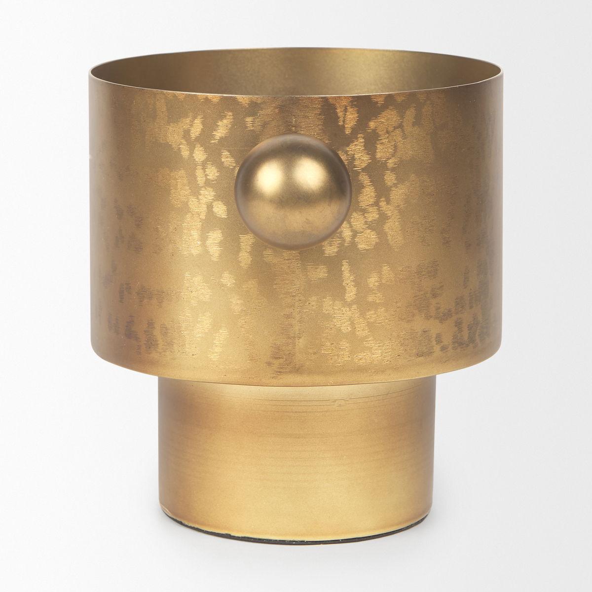 Juno 6.5H Medium Gold Iron Medium Vase, by Mercana, 8.5" length x 6" width x 6.5" height View 4