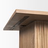 June Light Brown Wood with Fluting Square Coffee Table thumbnail 8