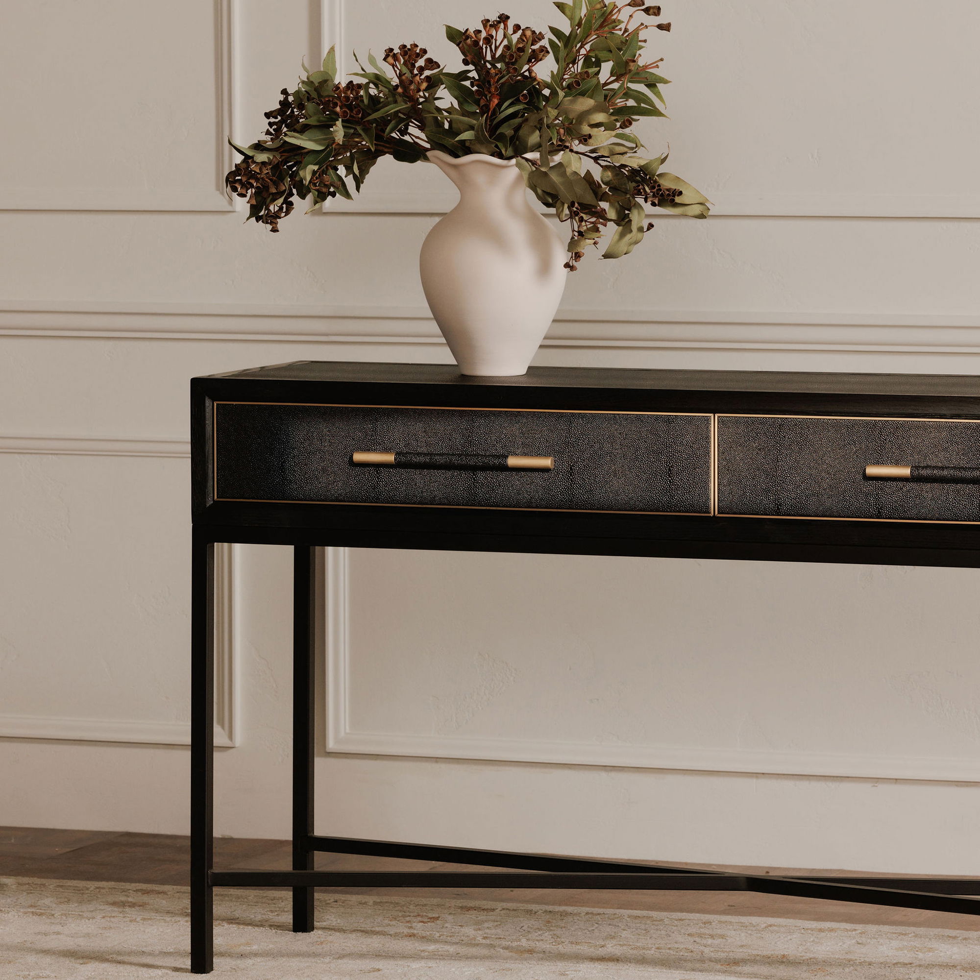Mako Console Table Black, by Moe's Home, 59.06" width x 32.28" height x 15.75" depth View 8