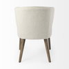 Niles Wingback Dining Side Chair | Cream Fabric with Medium Brown Wooden, Dining Chair by Mercana, 22.5" length x 24.5" width x 32" height thumbnail 7