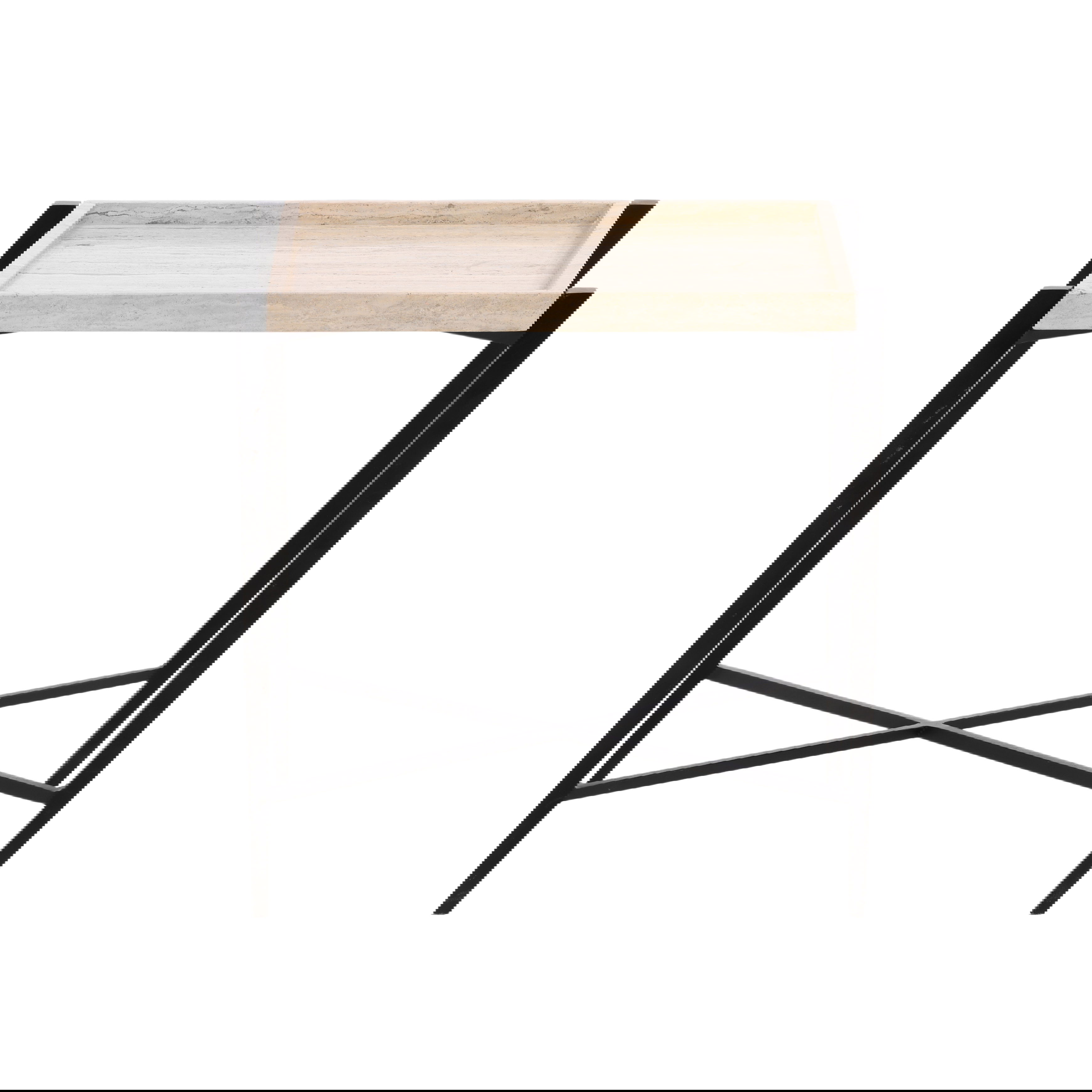 Rice End Table Travertine, Side & End Table by Dovetail, 22" width x 22" height x 17" depth View 2