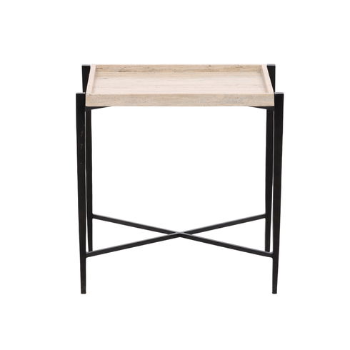 Rice End Table Travertine