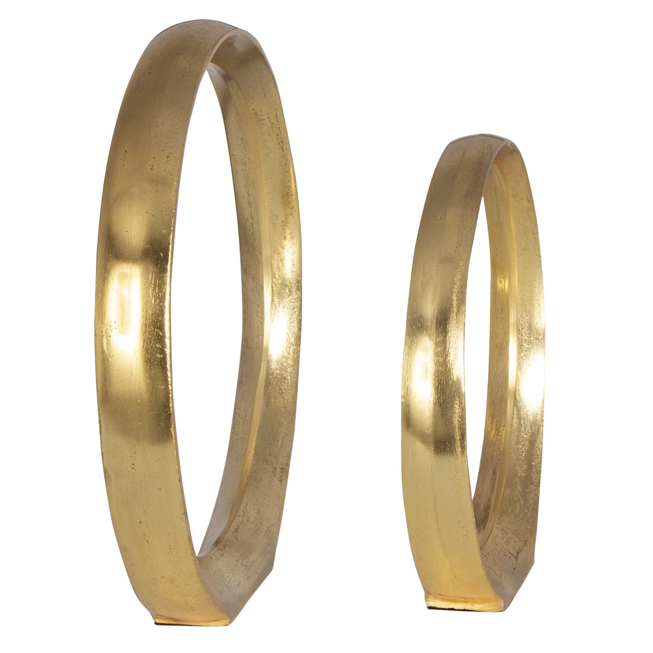 Jimena Gold Ring Sculptures Set/2, Decorative by Uttermost, 14.25" width x 14" height x 2" depth View 6