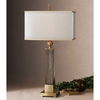 Caecilia Amber Glass Table Lamp, by Uttermost, 17" width x 33" height x 9" depth thumbnail 2
