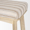 Taimo White Washed Light Brown Wood with Striped Fabric Seat Bench, Benche by Mercana, 62.2" length x 17" width x 19.3" height thumbnail 8