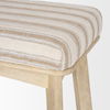 Taimo White Washed Light Brown Wood with Striped Fabric Seat Bench thumbnail 7