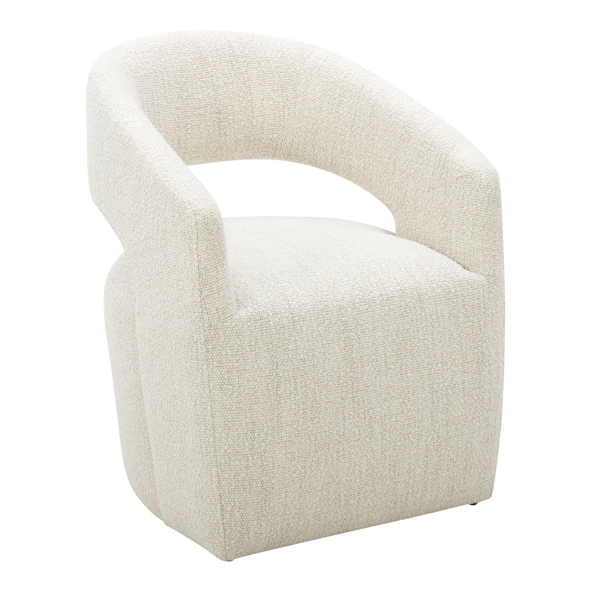 Barrow Rolling Dining Chair White Mist, by Moe's Home, 25.5" width x 32.25" height x 25.5" depth View 2