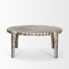 Randy Silver Nickel Cast Aluminum Metal Coffee Table, by Mercana, 37.8" length x 18.9" width x 37.8" height thumbnail 4