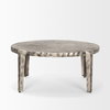 Randy Silver Nickel Cast Aluminum Metal Coffee Table, by Mercana, 37.8" length x 37.8" width x 18.9" height thumbnail 4