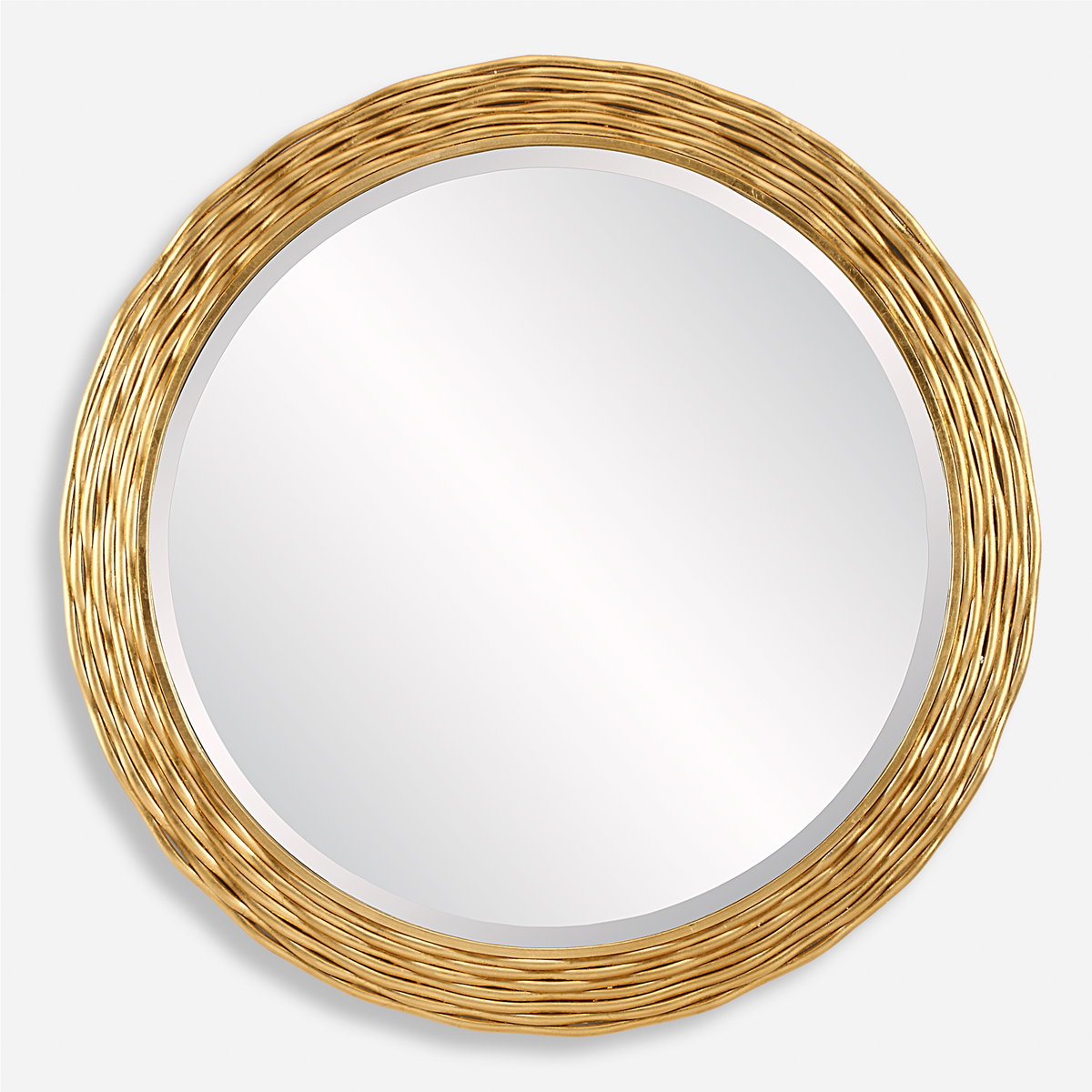 Celeste Gold Round Mirror, by Uttermost, 35.87" width x 35.87" height x 0.75" depth View 1