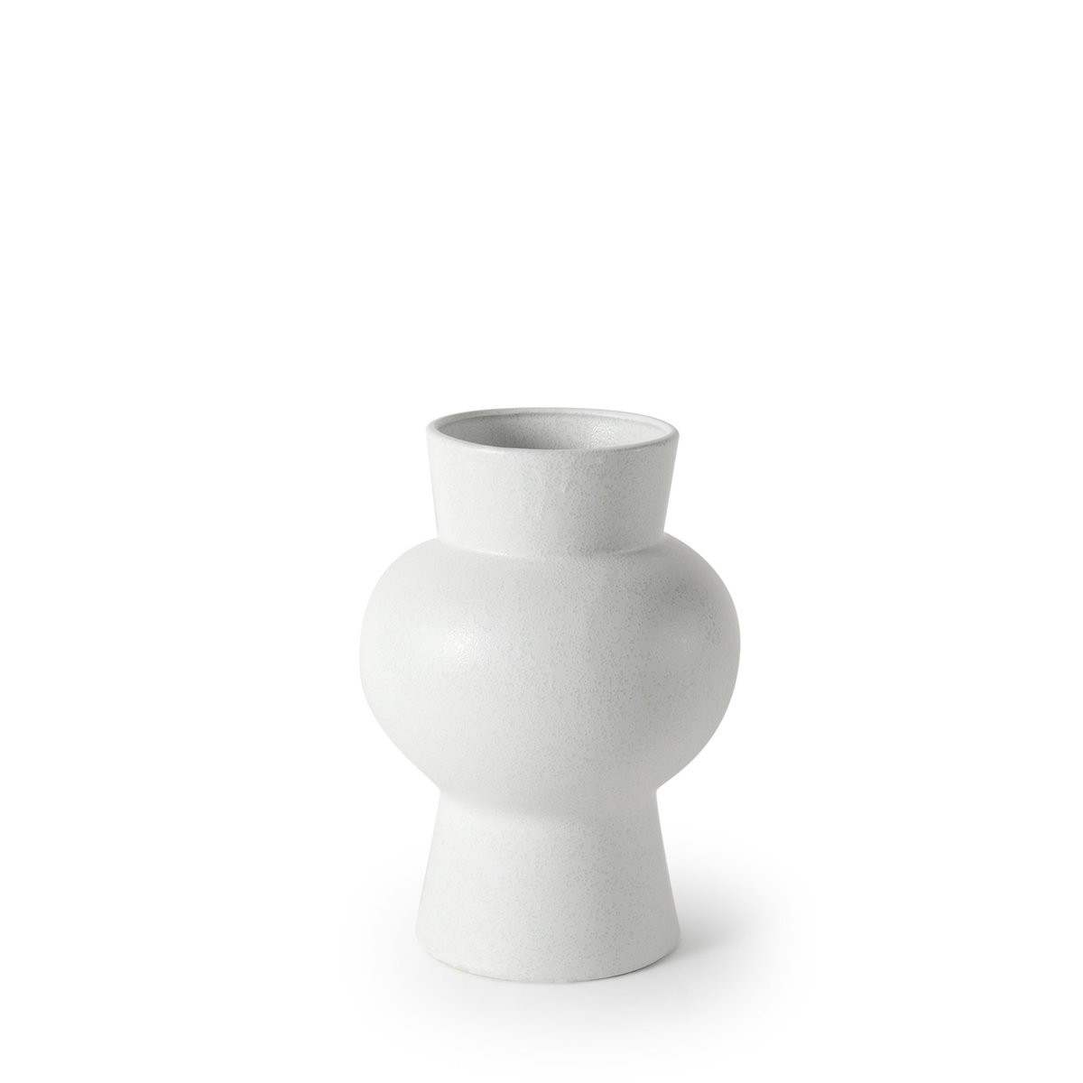 Laforge 10.8H Medium White Ceramic Vase, by Mercana, 7.87" length x 7.87" width x 10.83" height View 1