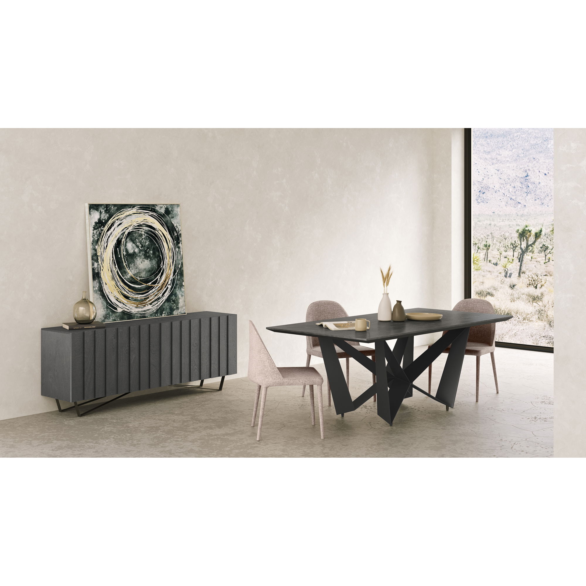 Brolio Sideboard Charcoal, Cabinets & Sideboard by Moe's Home, 71" width x 30" height x 16" depth View 13