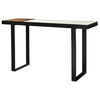 Blox Console Table White Marble And Warm Brown thumbnail 1