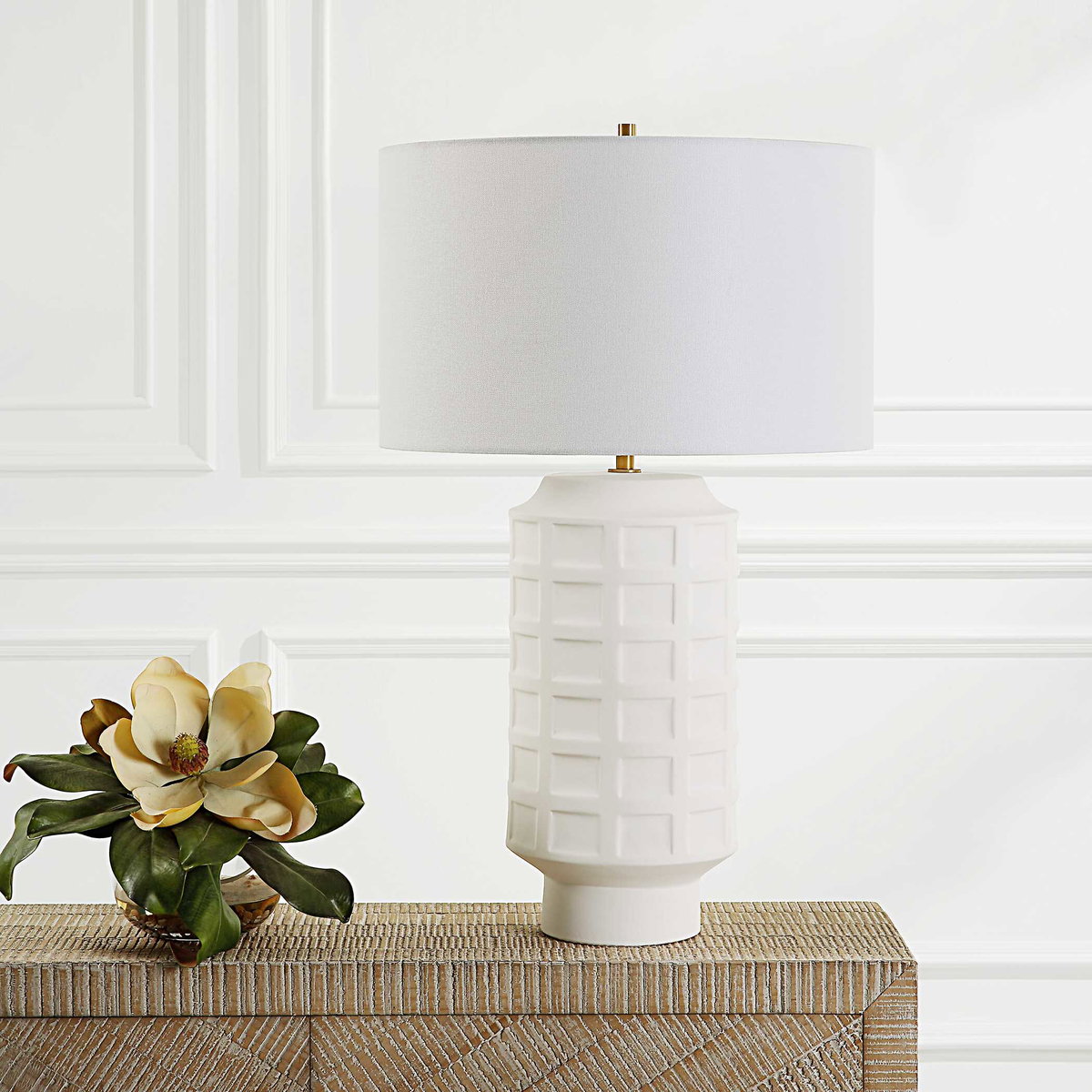 Window Pane White Table Lamp, by Uttermost, 17" width x 28" height x 17" depth View 4