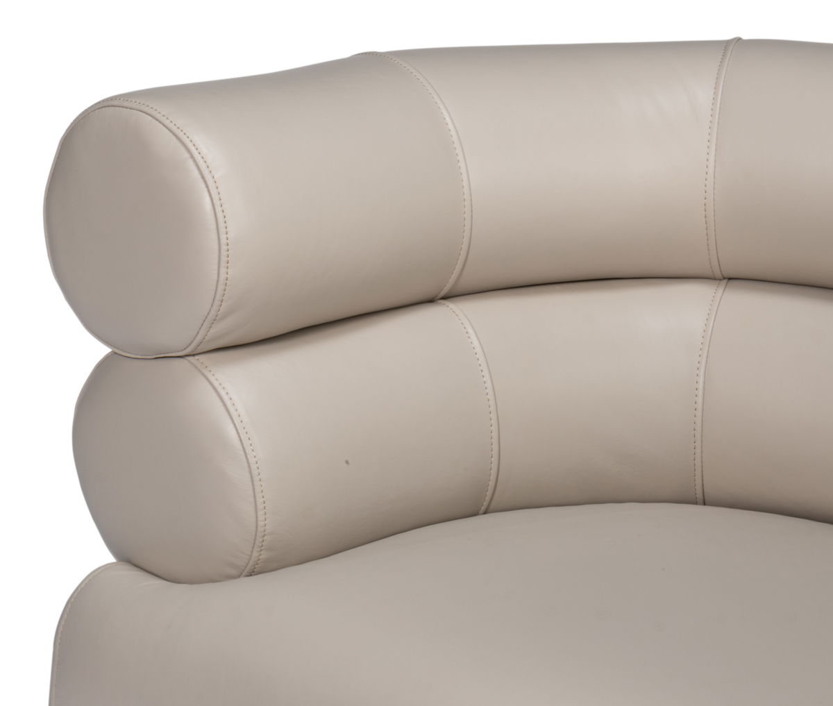 Rondo Occasional Leather Chair White, by Sarreid, 2'7" length x 3'2" width x 2'6" height View 12