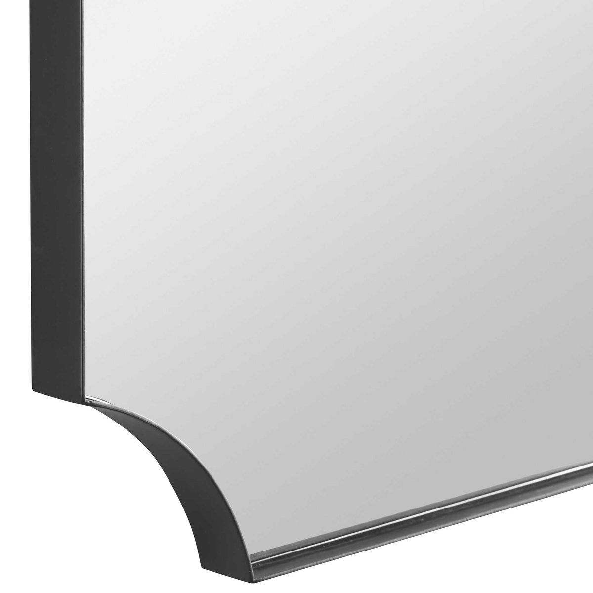 Lennox Black Scalloped Corner Mirror, by Uttermost, 22.12" width x 40.12" height x 1.25" depth View 6