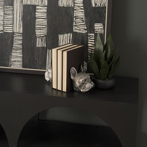 Bruno (Set of 2) 5L x 5W Silver American Bulldog Bookends