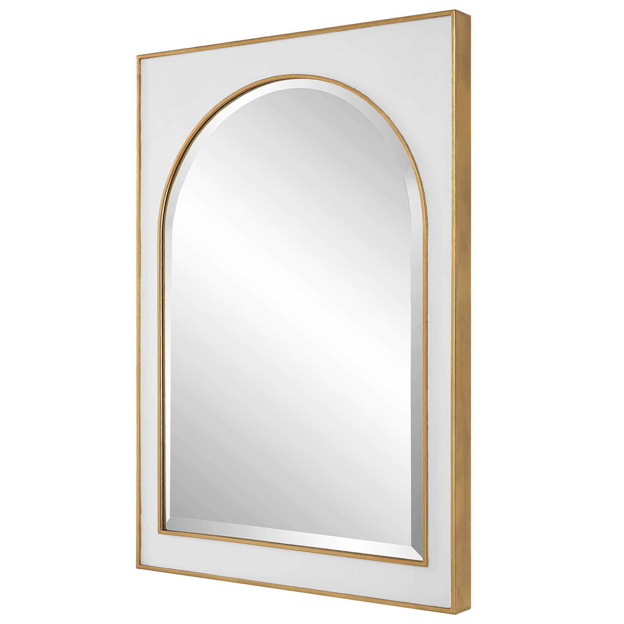 Crisanta Gloss White Arch Mirror, by Uttermost, 25" width x 37.5" height x 2" depth View 5