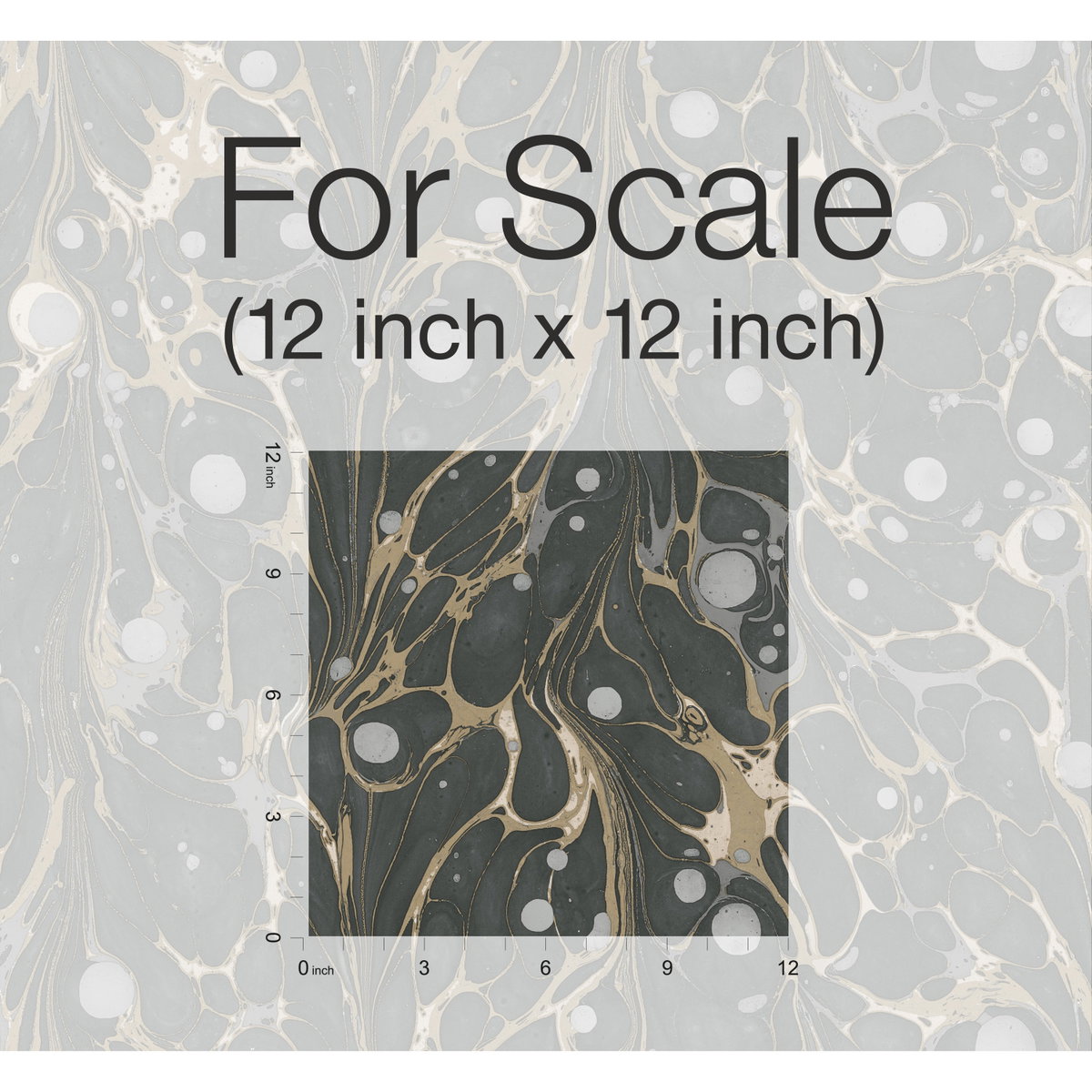 Marbled Endpaper Black & Gold Wallpaper, by York Wall, 27' length x 2'3" width x 0.02" depth View 4