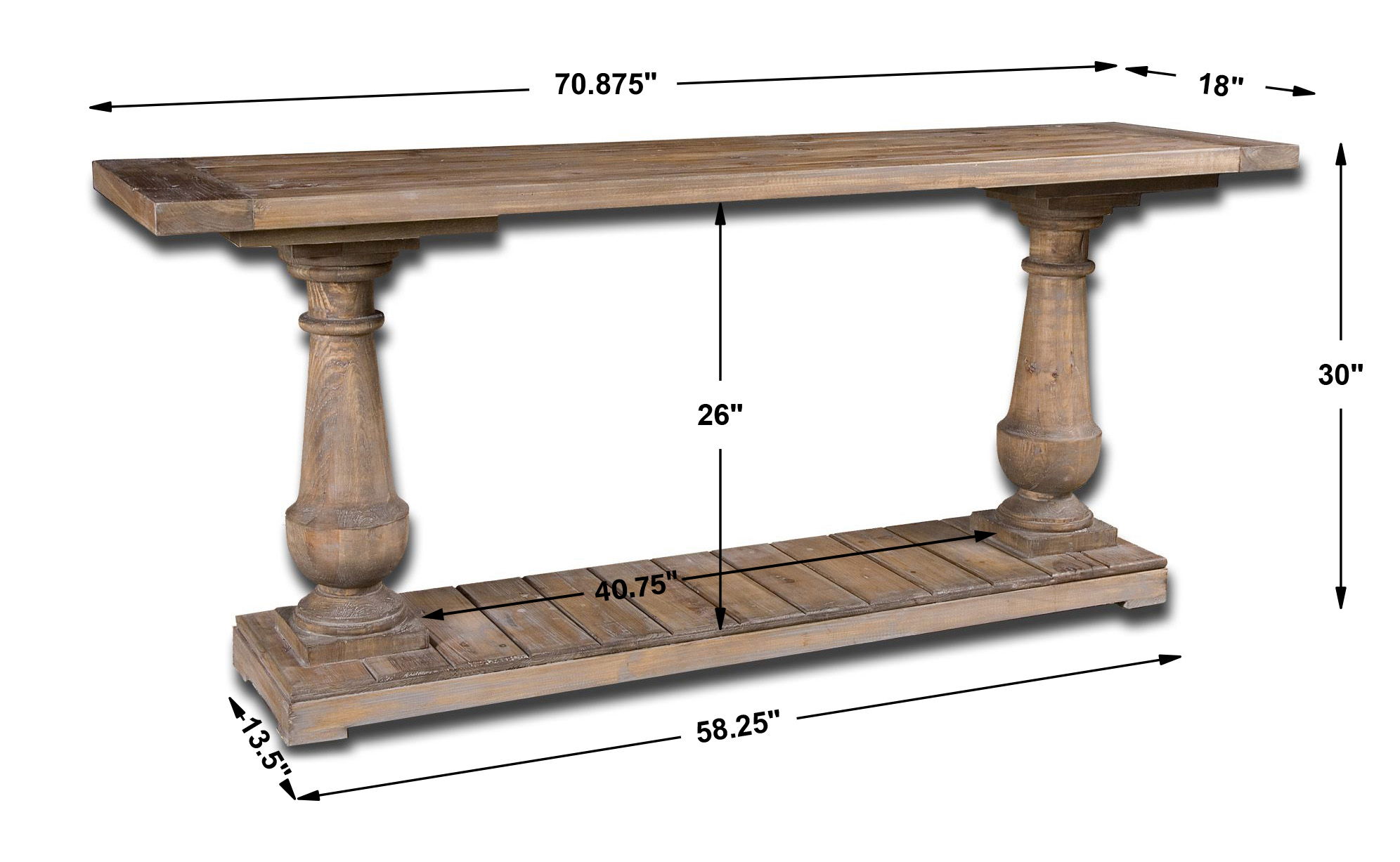 Stratford Rustic Console large image 