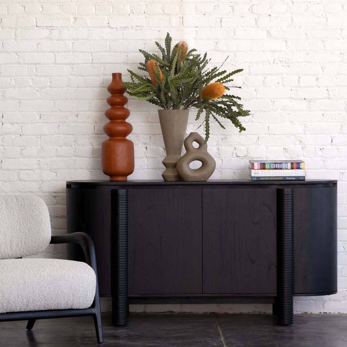 Stefan Sideboard Black, Sideboards & Buffet by Dovetail, 62.99" width x 32.5" height x 19.5" depth View 8