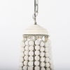 Phillum (29'x37') Silver Metal Chassis and White Wood Beaded Six Bulb Chandelier thumbnail 4