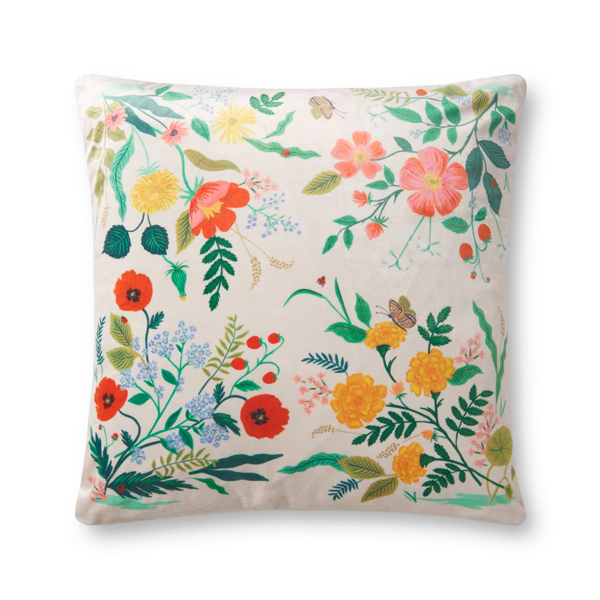 Rifle Paper Co. x Loloi No Name Pillow, Decorative Pillow, 22" length x 22" width View 1