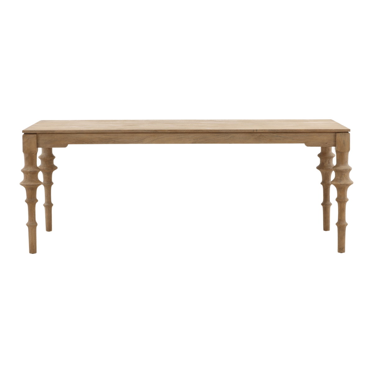 Savin Dining Table Natural, by Dovetail, 78" width x 30" height x 36" depth View 2