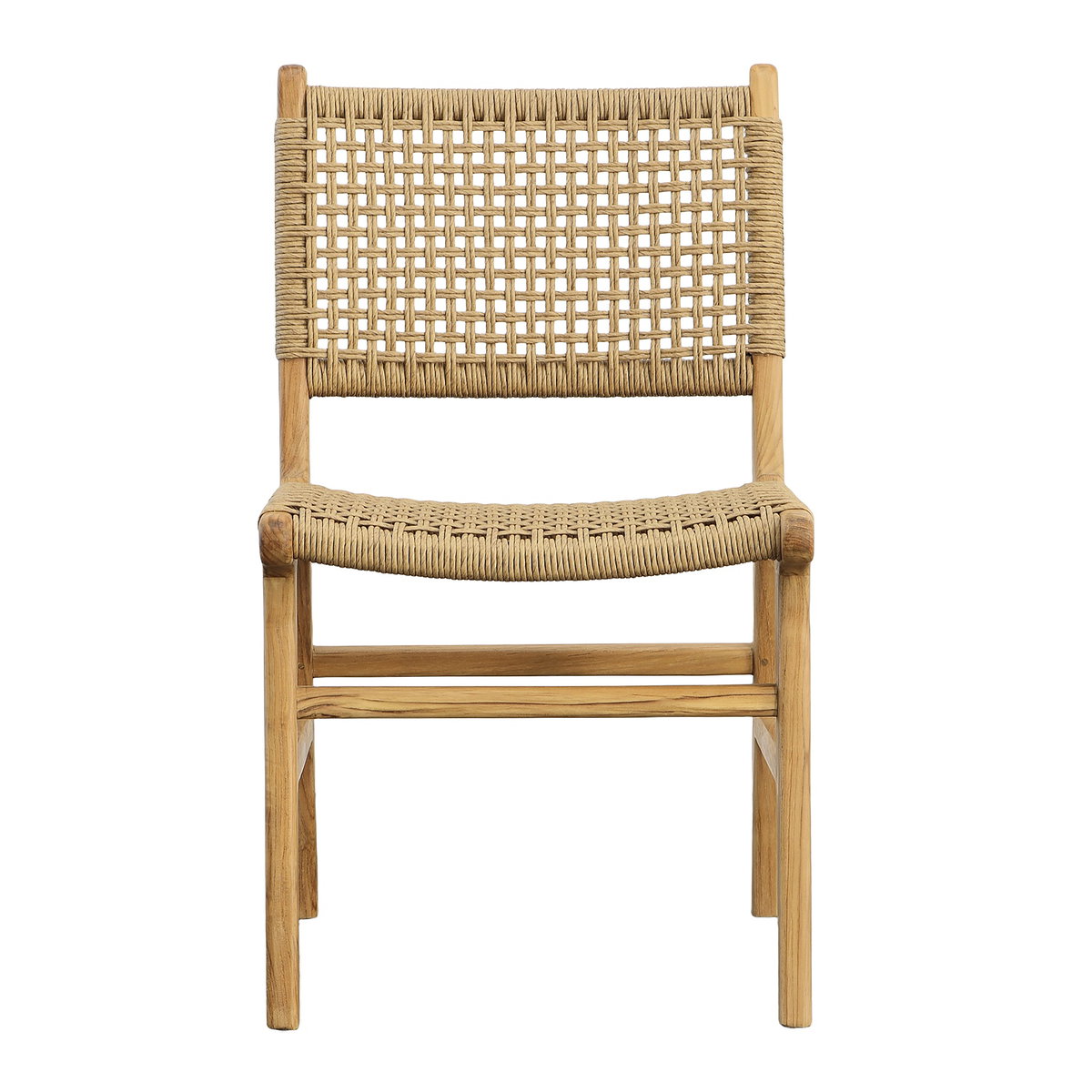 Dallas Armless Dining Chair Nat, by Dovetail, 19.7" width x 33.5" height x 24" depth View 2