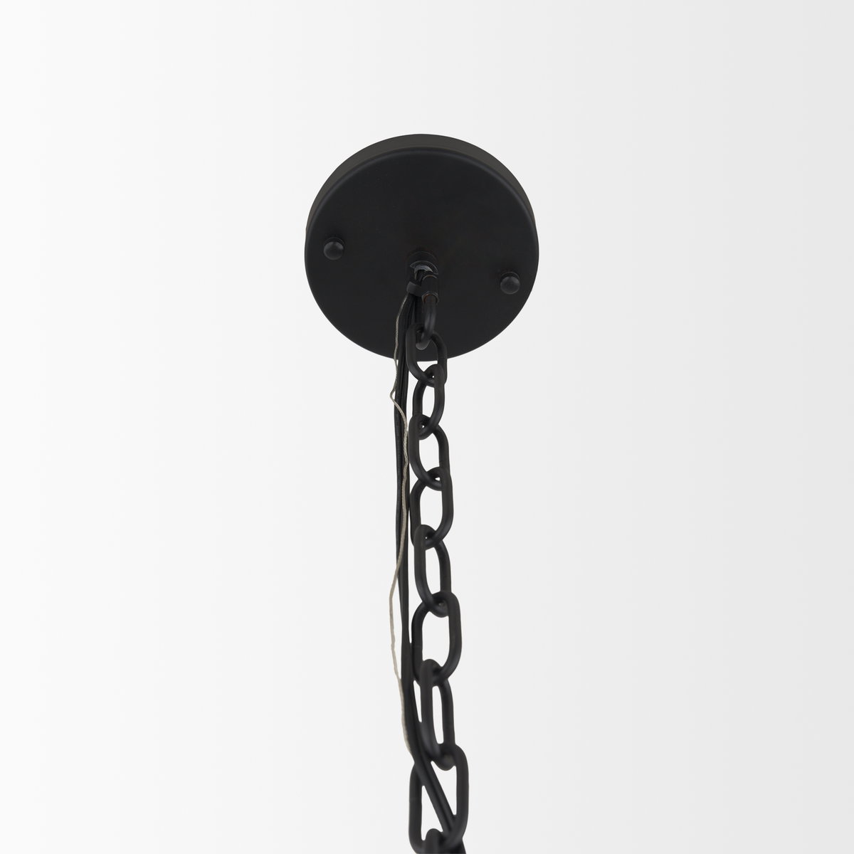 Barbara Matte Black Metal with Frosted Glass Globes 11-Light Chandelier, by Mercana, 31.5" length x 31.5" width x 31.5" height View 6