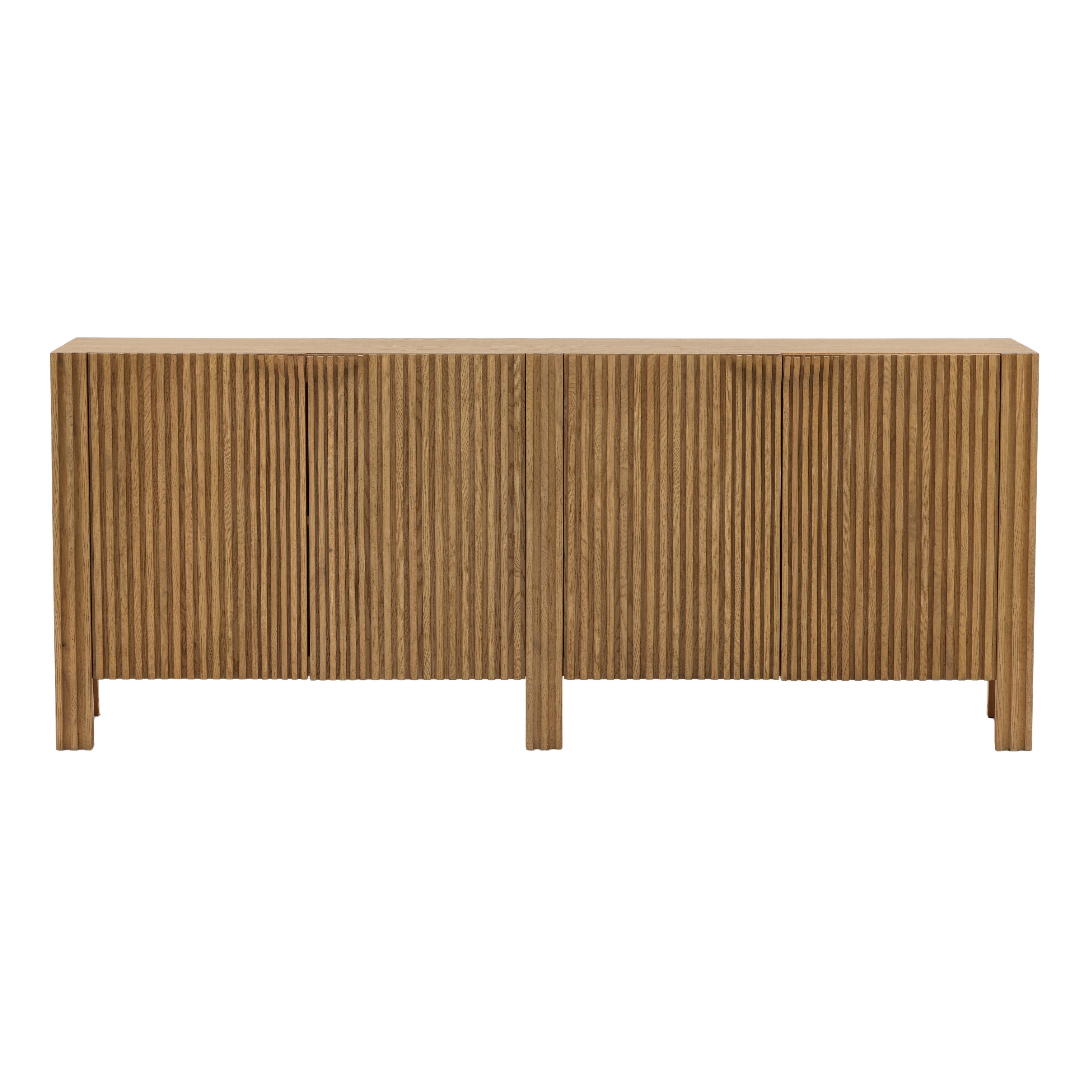 Fallon Sideboard Natural 78', Sideboards & Buffet by Dovetail, 78.5" width x 32" height x 19" depth View 2