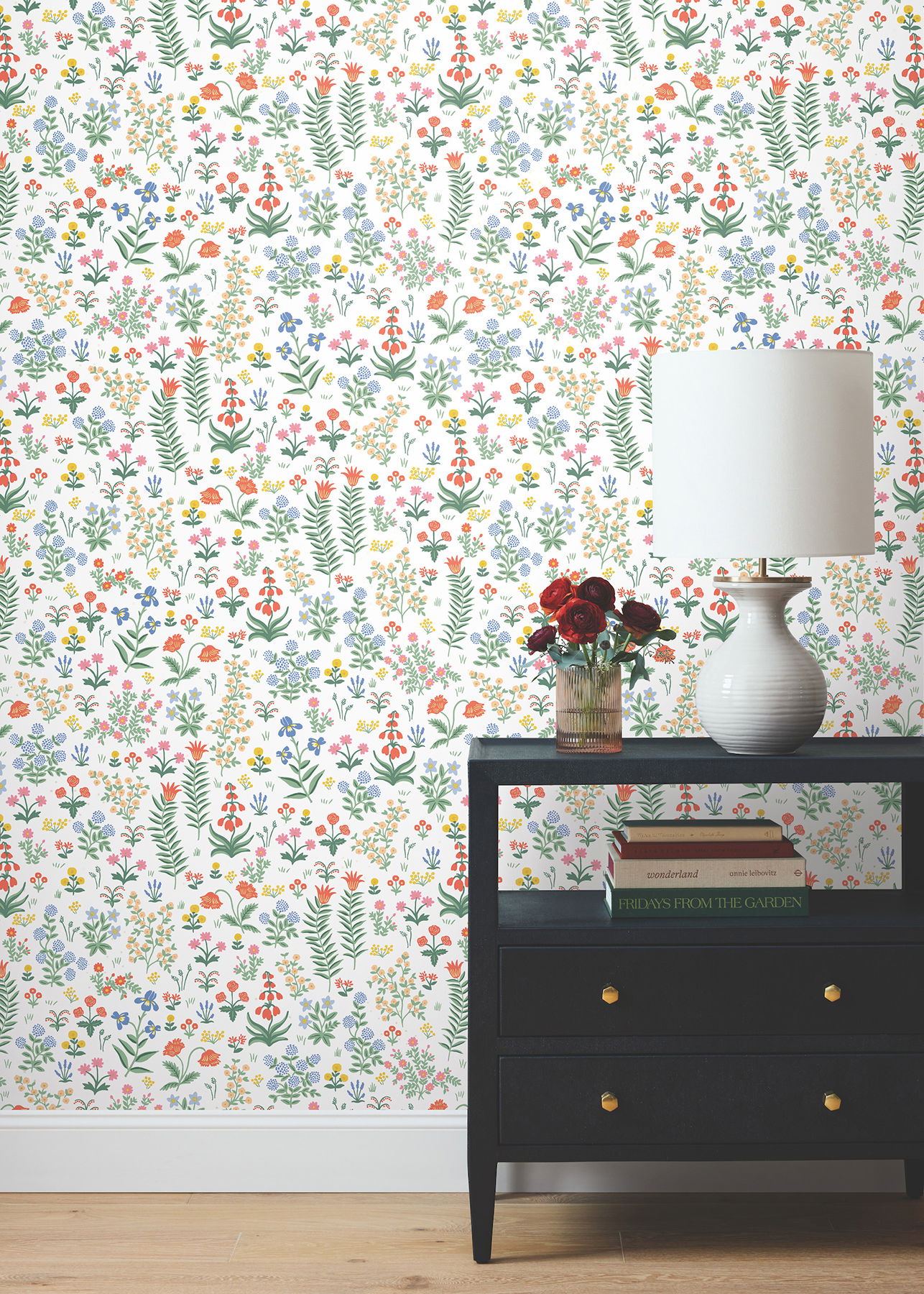 Menagerie Garden Rose Multicolor Peel & Stick Wallpaper large image 