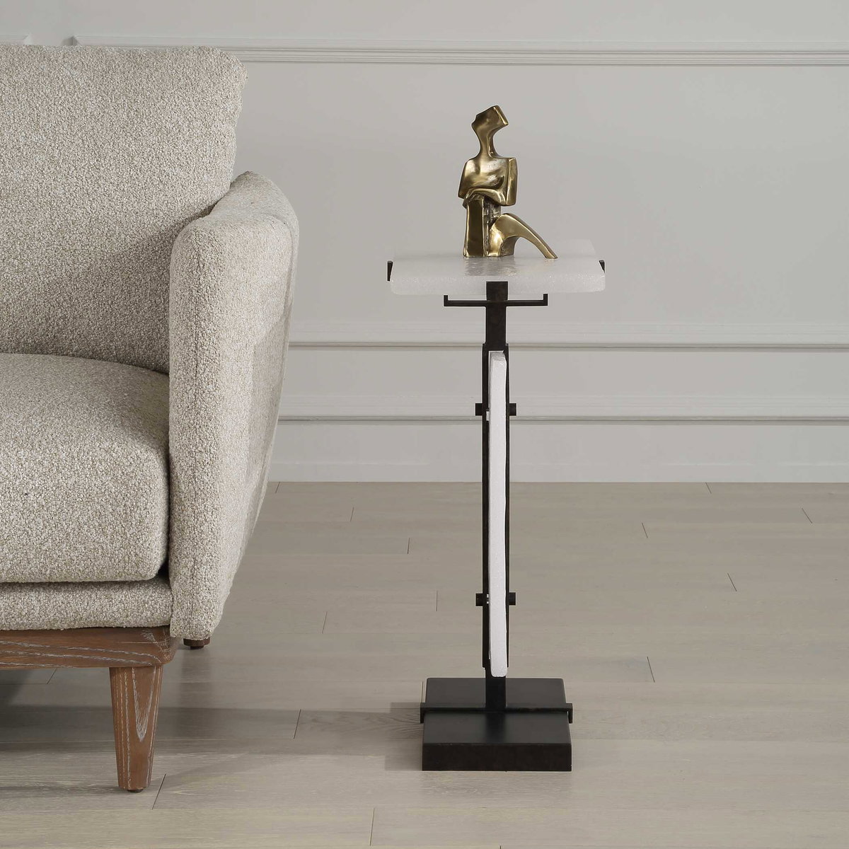 Elements Bubble Glass Accent Table, Side & End Table by Uttermost, 16.5" width x 24" height x 10.5" depth View 4