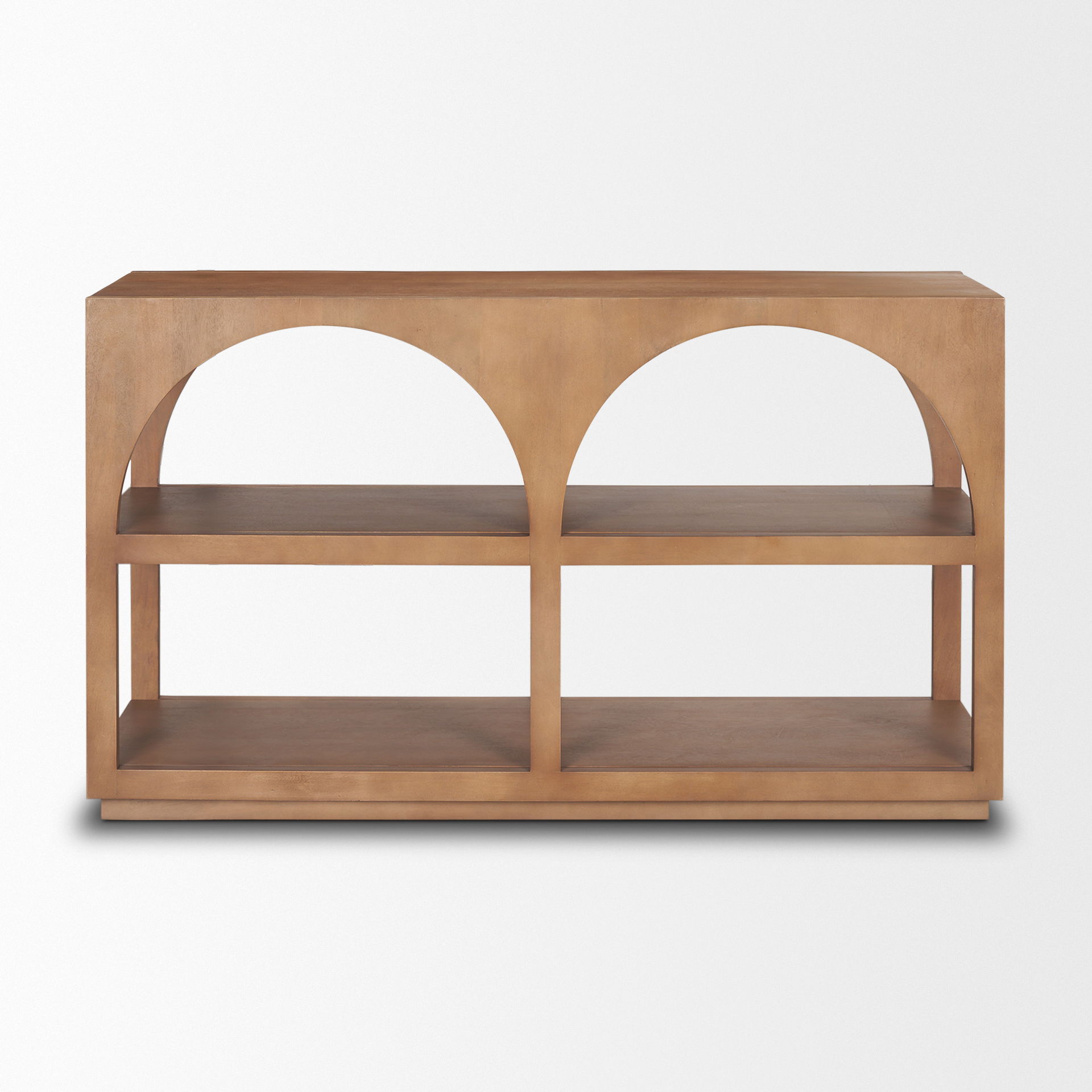 Bela Small Arched Console Table Medium Brown Wood large image 