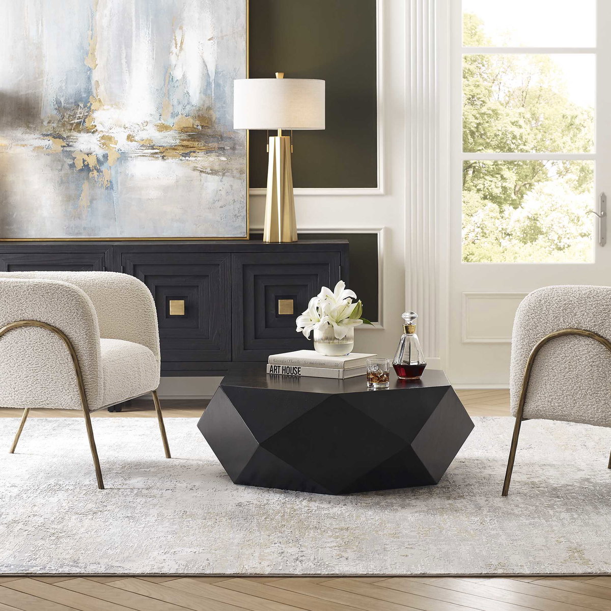 Maris Gold Table Lamp, by Uttermost, 17" width x 31.25" height x 17" depth View 7